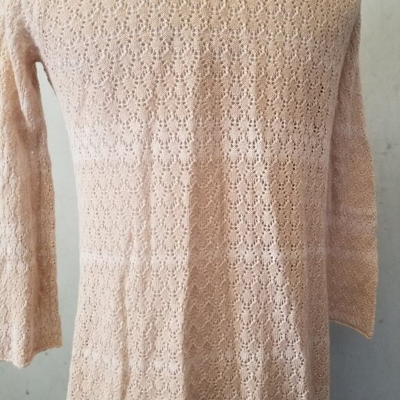 AVA cream lightly striped cardigan women's size Small - Picture 3 of 8